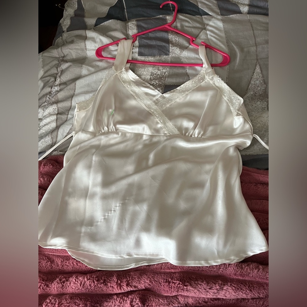 Elegant White Satin Camisole
